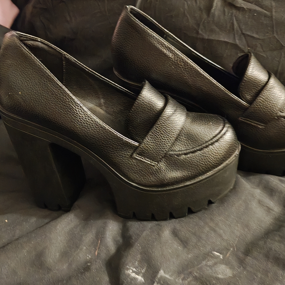 Women's Black Platform Loafers